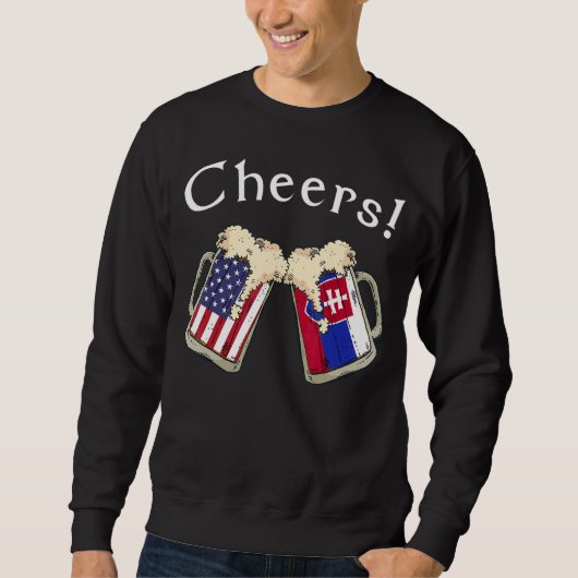 Sweatshirt American Slovakian Patriot US Flag Beer (Devant)