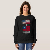 Sweatshirt American + Taiwanese Awesome Usa And Taiwan Flags  (Devant entier)