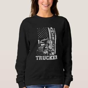 Sweatshirt American Trucker American Flag Us Patriotique Big