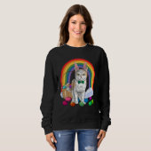 Sweatshirt American Wirehair Cat Easter Eggs Bunny (Devant entier)