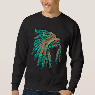 Sweatshirt Amérindien Costume de coiffure bijoux