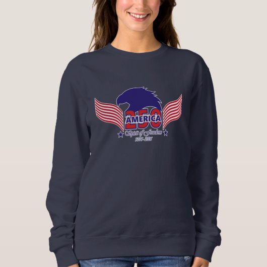 Sweatshirt Amérique 250e-Esprit de Liberté-Modifiable-Sur Fon (Devant)