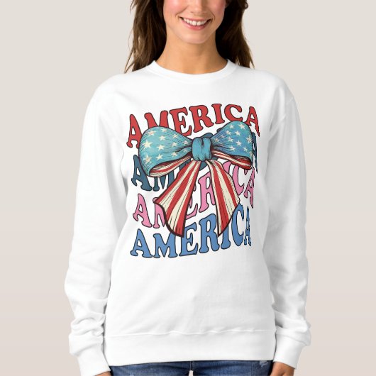 Sweatshirt Amérique 4 juillet gros arc (Devant)