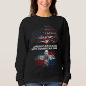 Sweatshirt Amérique élevée avec République Dominicaine Racine (Devant)