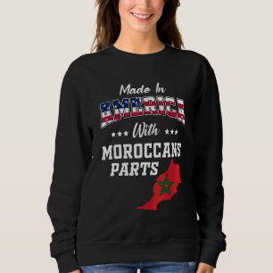 Sweatshirt Amérique Parties Marocaines Maroc Carte Drapeau Ét
