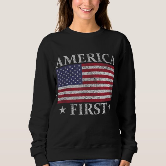 SWEATSHIRT AMÉRIQUE PREMIER ÉTOILES AMÉRICAINES DRAPEAU PATRI (Devant)