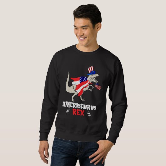 Sweatshirt Amerisaurus Rex American Flag 4th of July T Rex Di (Devant entier)