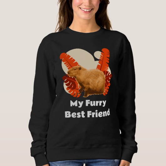 Sweatshirt Ami à Fourrure Capybara Animal Tropical (Devant)