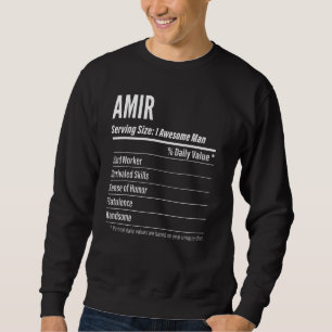 Sweatshirt Amir Taille de la portion Nutrition Étiquette Calo