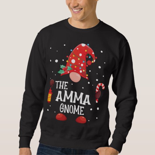 Sweatshirt Amma Gnome Matching Family Christmas Gnome Paj (Devant)