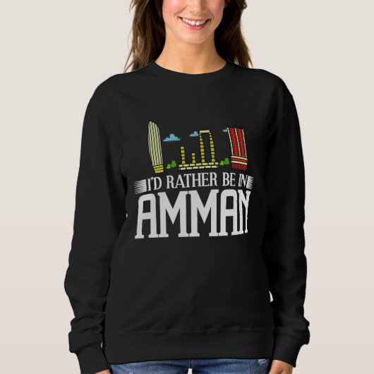 Sweatshirt Amman Jordan City Skyline Map Travel (Devant)