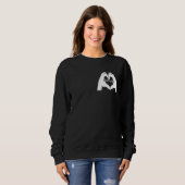 Sweatshirt Amour Aux Mains Coeurs Écossaises (Devant entier)