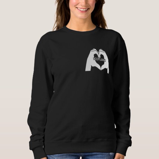 Sweatshirt Amour Aux Mains Coeurs Écossaises (Devant)