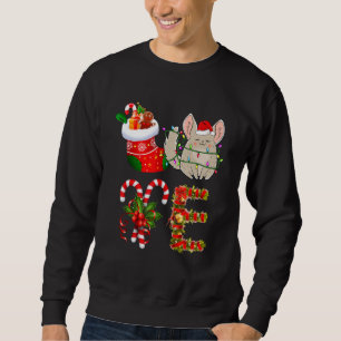 Sweatshirt Amour Chinchilla lumières de Noël Dirigé Santa Hat
