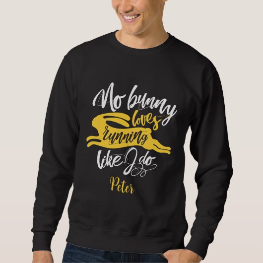 Sweatshirt Amour Course Drôle Lapin Jaune Motivation Typograp (Devant)
