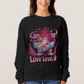 Sweatshirt Amour de joueur Rétro Voxel Robot rose avec Potio (Devant)