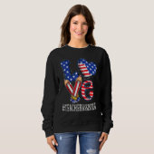 Sweatshirt Amour de l'assistant d'enseignant Drapeau Usa Feu (Devant entier)