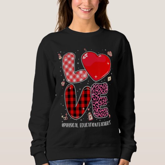 Sweatshirt Amour Enseignant Éducation Physique Leopard Buffal (Devant)