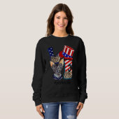 Sweatshirt Amour Enseignant Vie 4 juillet Leopard Enseignant (Devant entier)
