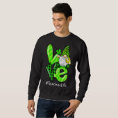 Sweatshirt Amour Enseignant Vie Gnome Leopard Shamrock St Pat (Devant entier)