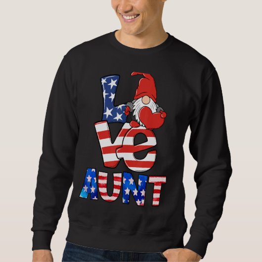Sweatshirt Amour Gnome Tante Usa Drapeau 4 juillet 2022 Améri (Devant)