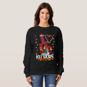 Sweatshirt Amour Icu Infirmière Santa Hat Candy Xmas Pajama (Devant entier)