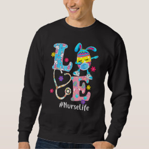 Sweatshirt Amour Infirmière Vie Stethoscope Scrub Dabbing OE