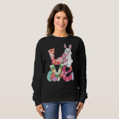 Sweatshirt Amour Lapin de Pâques Joyeux Oeufs de lapin de Pâq (Devant entier)