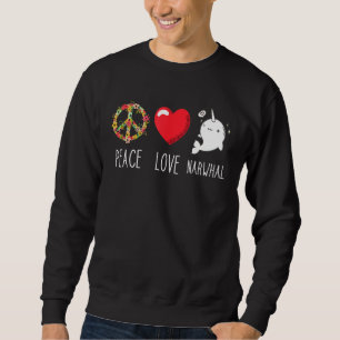 Sweatshirt Amour Narwhal Paix Océan Mammifère Baleine Eau Poi
