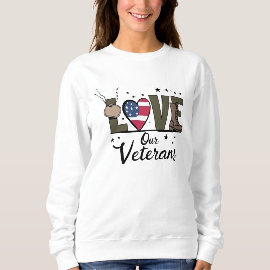 Sweatshirt Amour Notre Jour des anciens combattants Fier Jour (Devant)