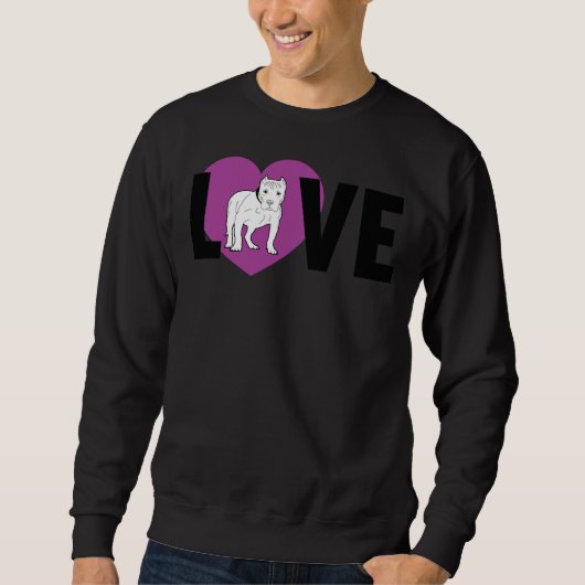 Sweatshirt Amour Pitbull ajusté (Devant)