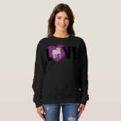Sweatshirt Amour Pitbull ajusté (Devant entier)