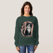 Sweatshirt « Amour Purrfait » « J'aime mon chat » « Moustache (Devant entier)