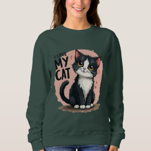 Sweatshirt « Amour Purrfait » « J'aime mon chat » « Moustache