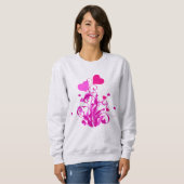 Sweatshirt Amour radiant en Harmonie rose et rouge coeur (Devant entier)