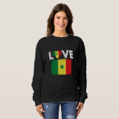 Sweatshirt Amour Sénégal avec Distressed Drapeau Sénégalais (Devant entier)