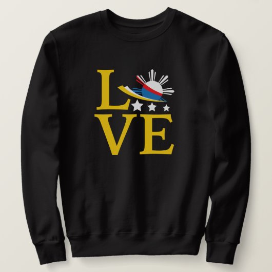 Sweatshirt Amour - Typographie du drapeau philippin (Design devant)
