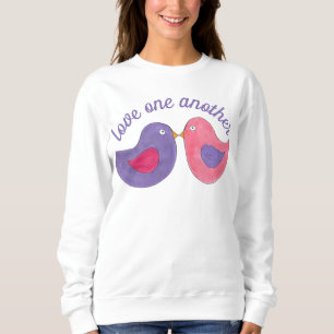 Sweatshirt Amour Un Autre Pink Purple Dove Lovebird Bird