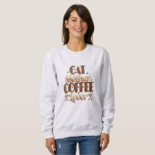 Sweatshirt Amoureuse de maman de chat et de café (Devant entier)
