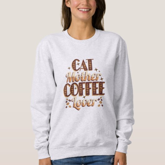 Sweatshirt Amoureuse de maman de chat et de café (Devant)