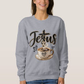 Sweatshirt Amoureux de Jésus et de café (Devant)
