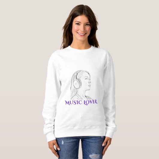 Sweatshirt Amoureux de la musique (Devant entier)
