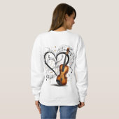 Sweatshirt ❤️ 💕 Amoureux de la musique ; 🎻 💘 Mélodie de la (Dos entier)