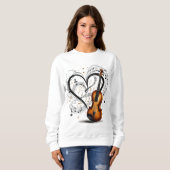 Sweatshirt ❤️ 💕 Amoureux de la musique ; 🎻 💘 Mélodie de la (Devant entier)