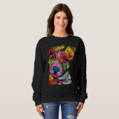 Sweatshirt Amoureux de les chiens couleur Pitbull (Devant entier)