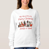 Sweatshirt Amoureux de les chiens Noël, Ajouter un nom (Devant)