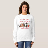 Sweatshirt Amoureux de les chiens Noël, Ajouter un nom (Devant entier)