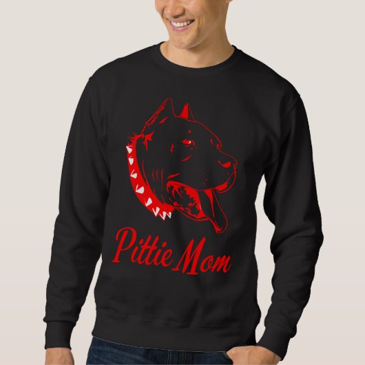 Sweatshirt Amoureux de les chiens Pitbull Pittie Mom Fitting (Devant)