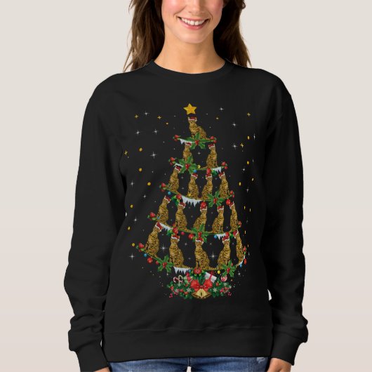 Sweatshirt Amoureux des chats du Bengale Noël Chapeau du Père (Devant)