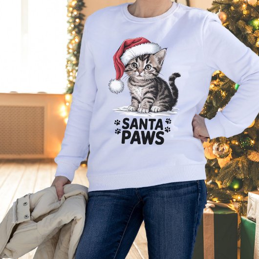 Sweatshirt Amoureux des chats - Père Noël Paws